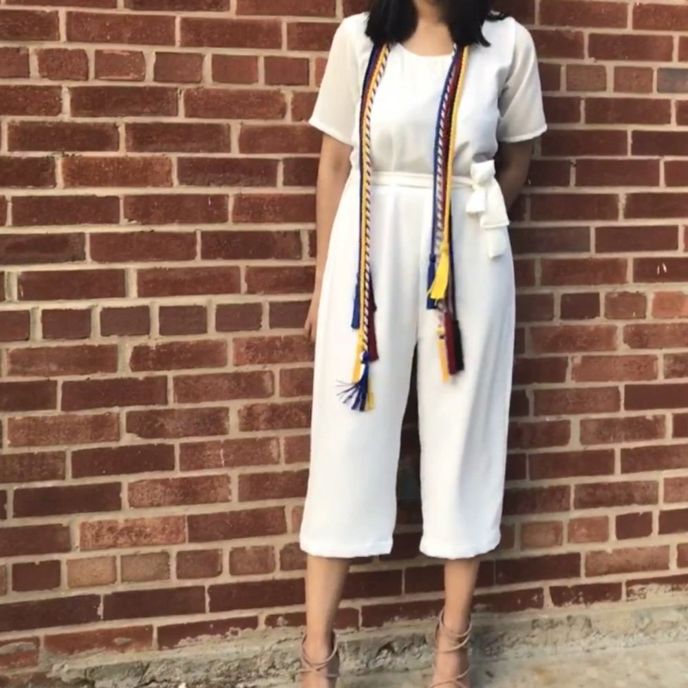 White short sleeved jumpsuit
